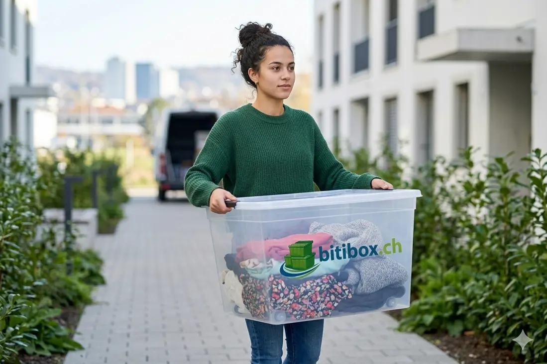 Personen ziehen mit Umzugsboxen in eine neue Wohnung